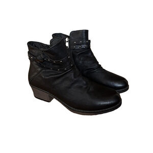 Propet Womens Black Leather Ankle Boot Roxie Bootie Size 7.5 W D WFX135L